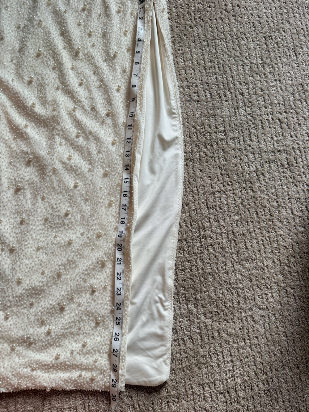 NWT Oh Polly, Elegant Ivory Halter Sequin Evening Dress, Size 4 - Picture 4 of 8